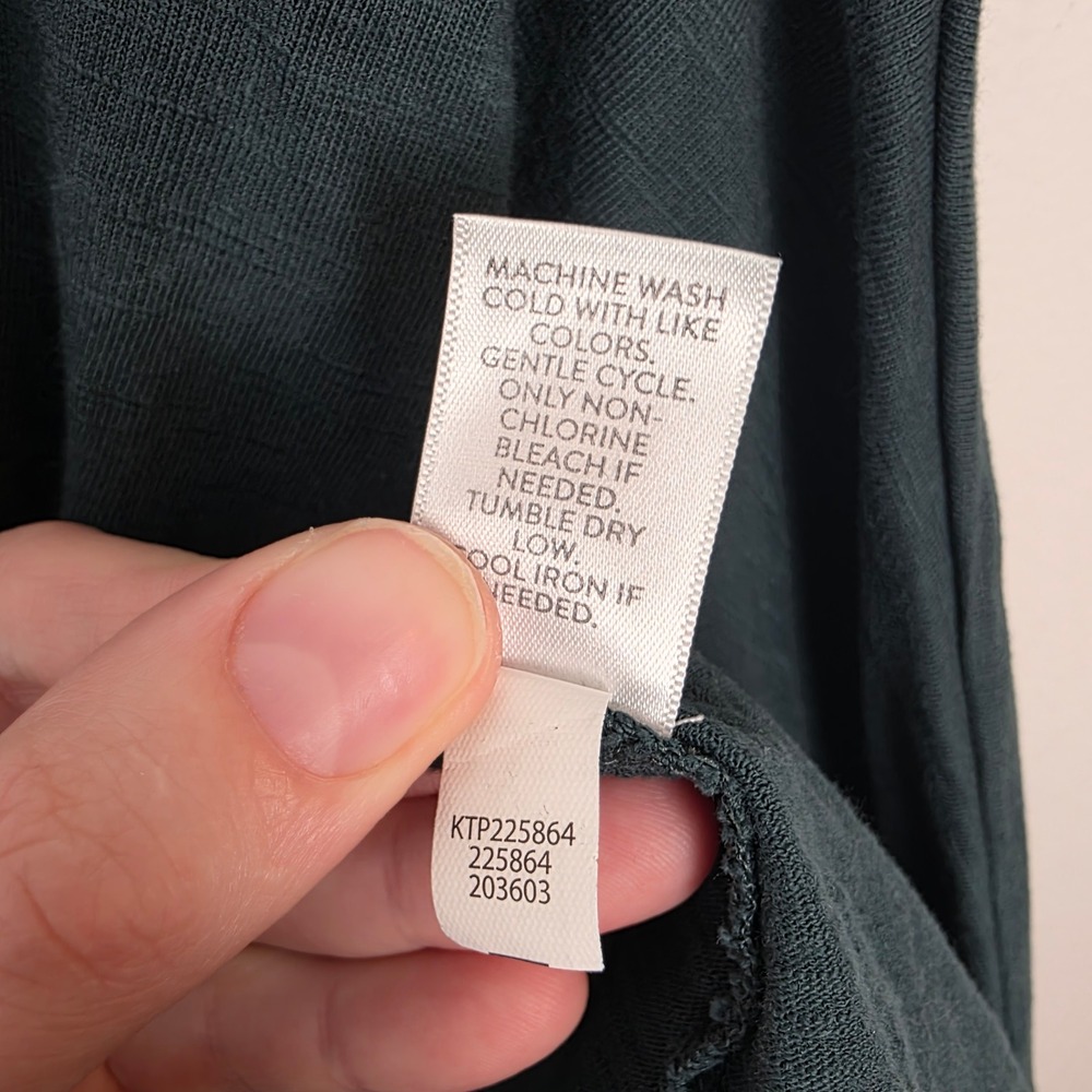 Pure Jill Green 100% Organic Cotton Dolman Top Quiet‎ Luxury 3/4 Sleeve Size 1X - Picture 5 of 7